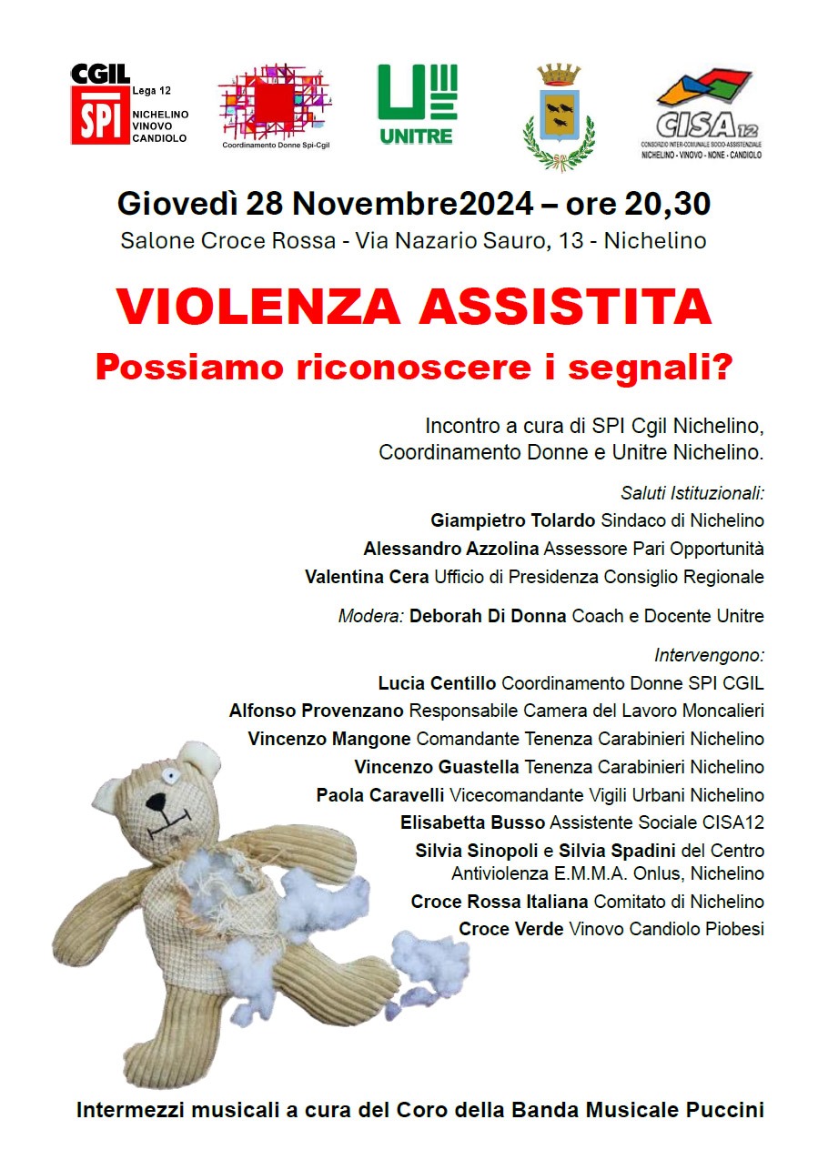 Il 28 novembre iniziativa sull'eliminazione della violenza alle donne